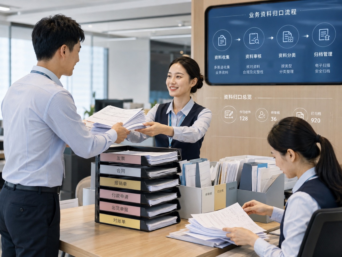业务资料归口流程演示图